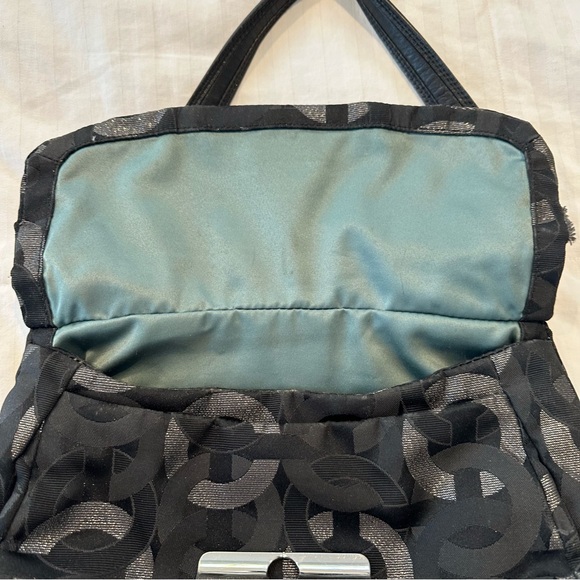 Coach Kristin Hobo Bag black jacquard fabric silver, charcoal signature pattern - Picture 7 of 12